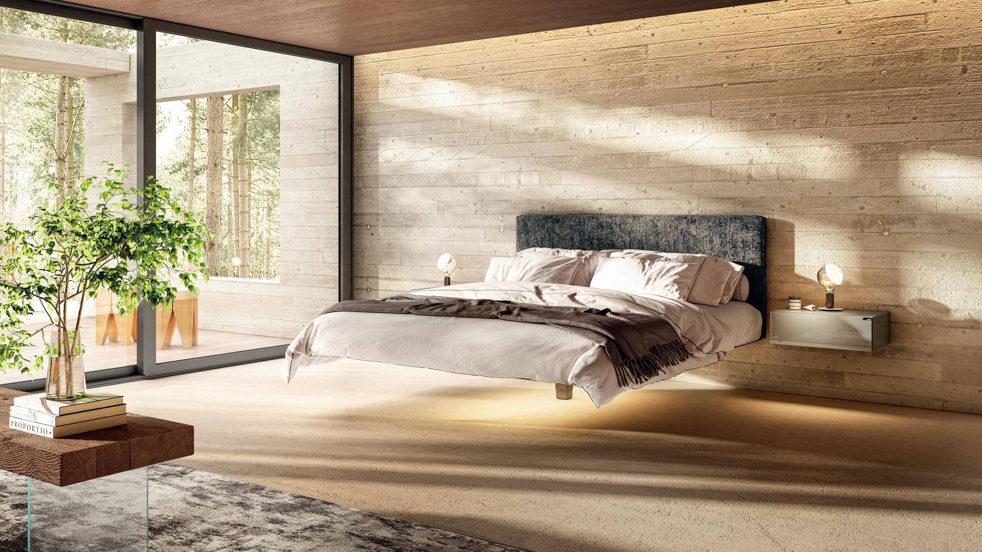 camera-da-letto-moderna-or-letto-fluttua-or-lago
